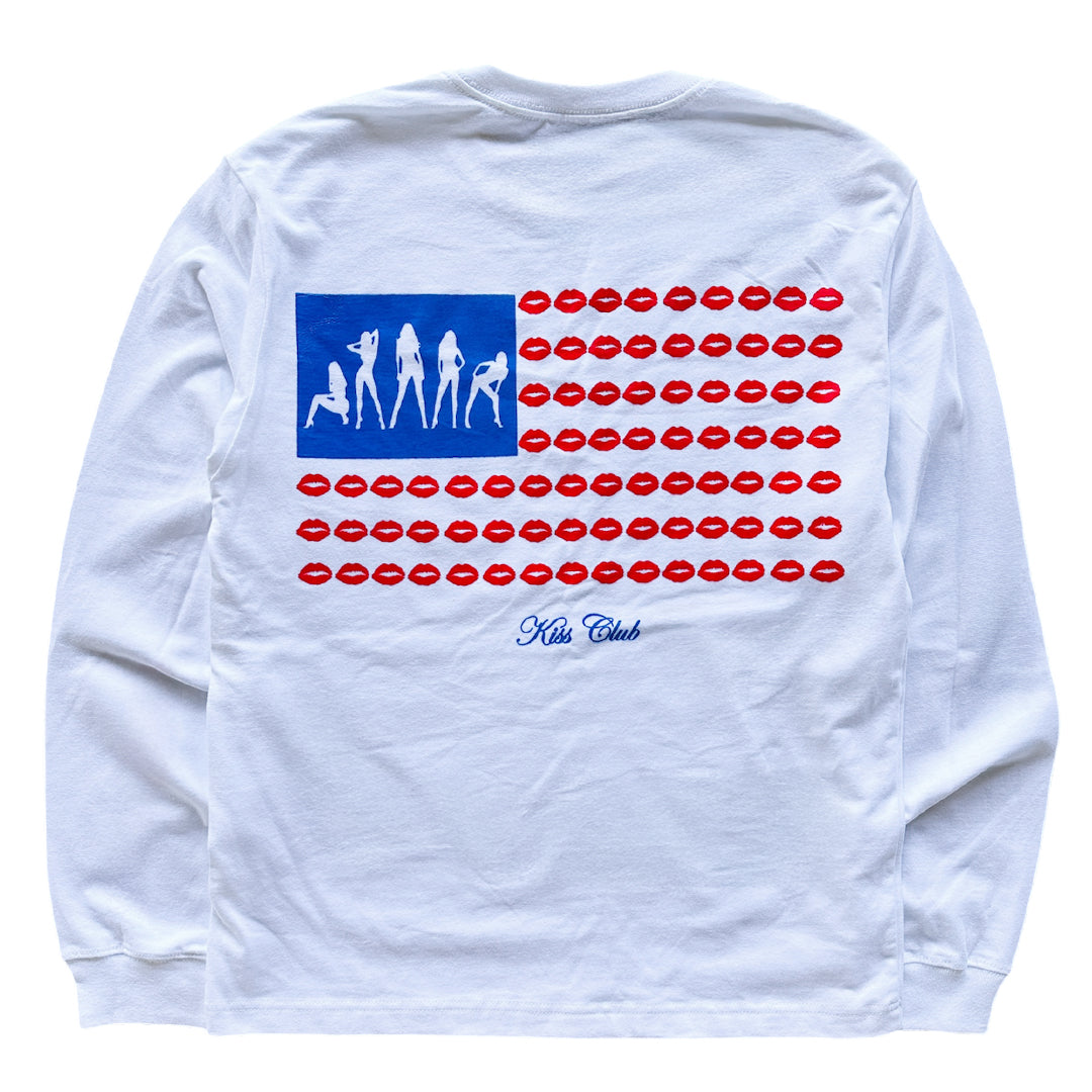 White "Americana" Long Sleeve Shirt
