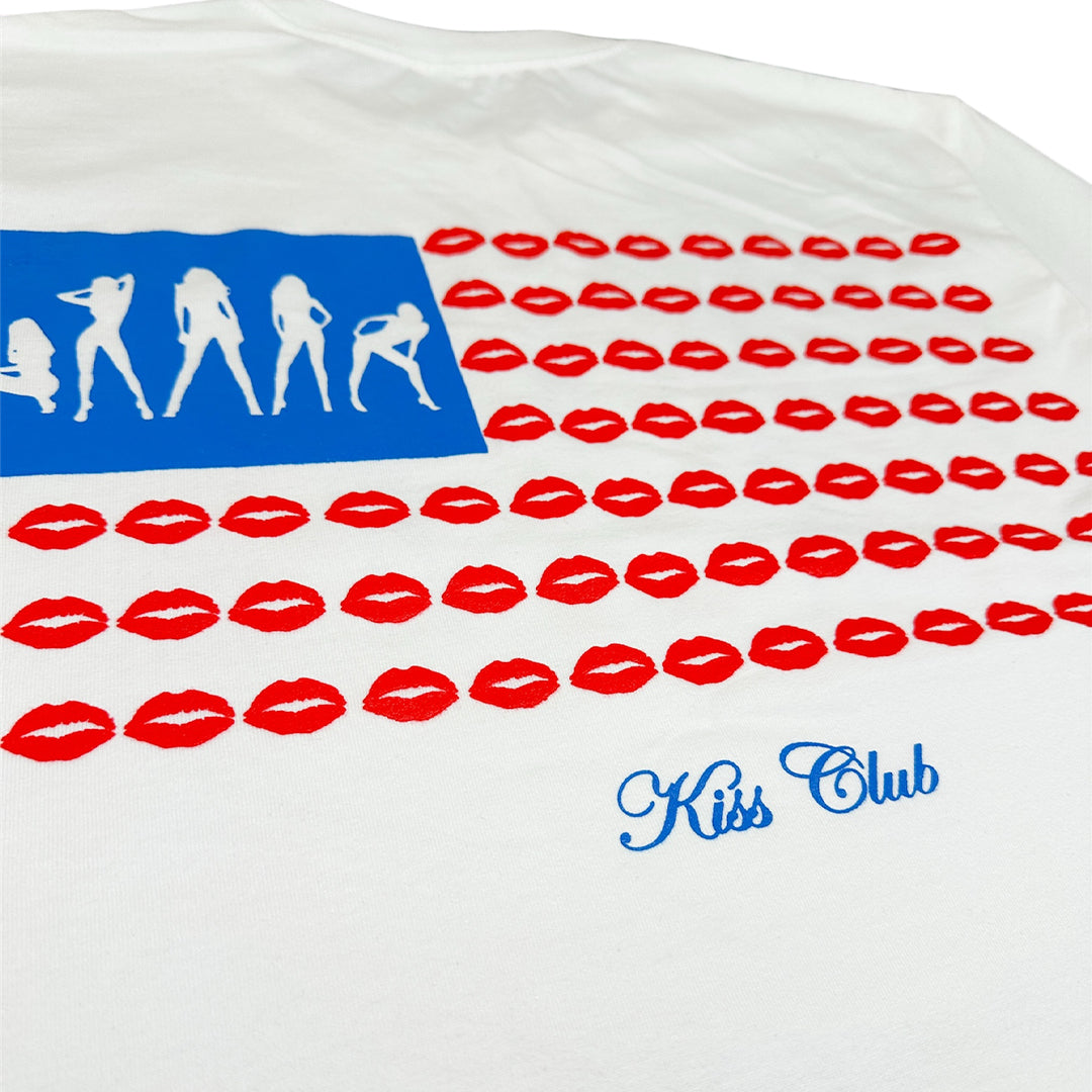 White "Americana" Long Sleeve Tee