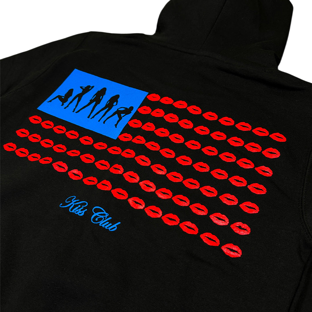 Black "Americana" Zip Up Hoodie