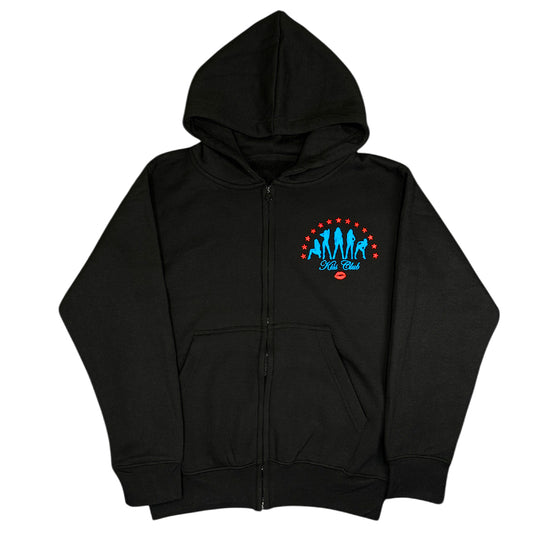 Black "Americana" Zip Up Hoodie