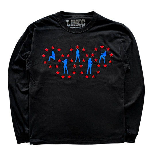 Black "Americana" Long Sleeve Shirt