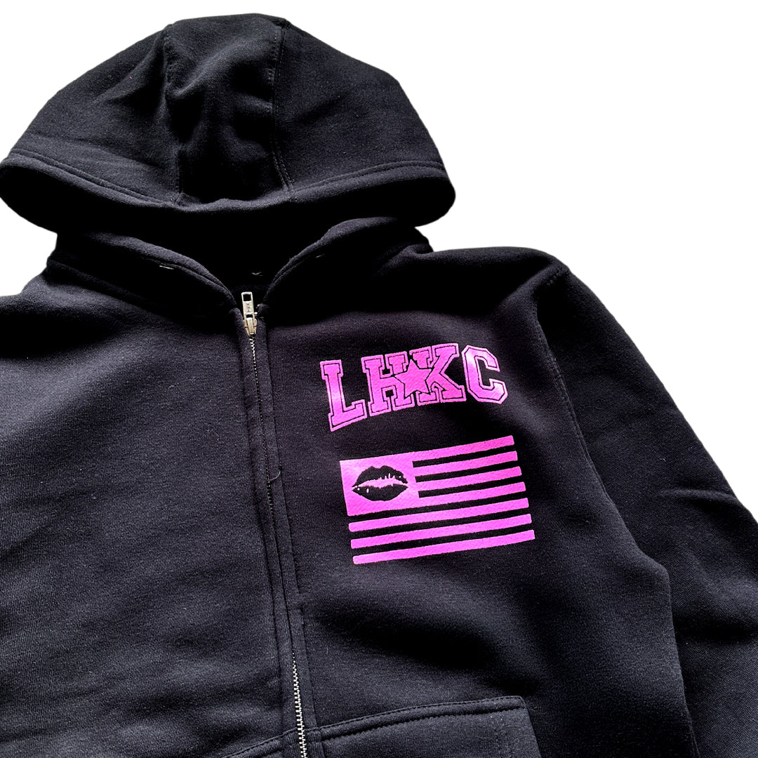Black "Amendment" Zip Up Hoodie