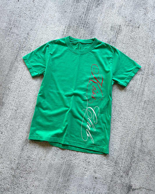 Green "Kiss Script" Tee