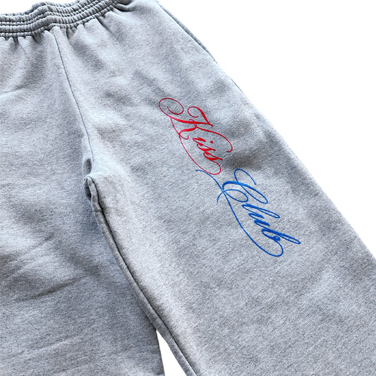 Grey "Kiss Script" Sweatpants
