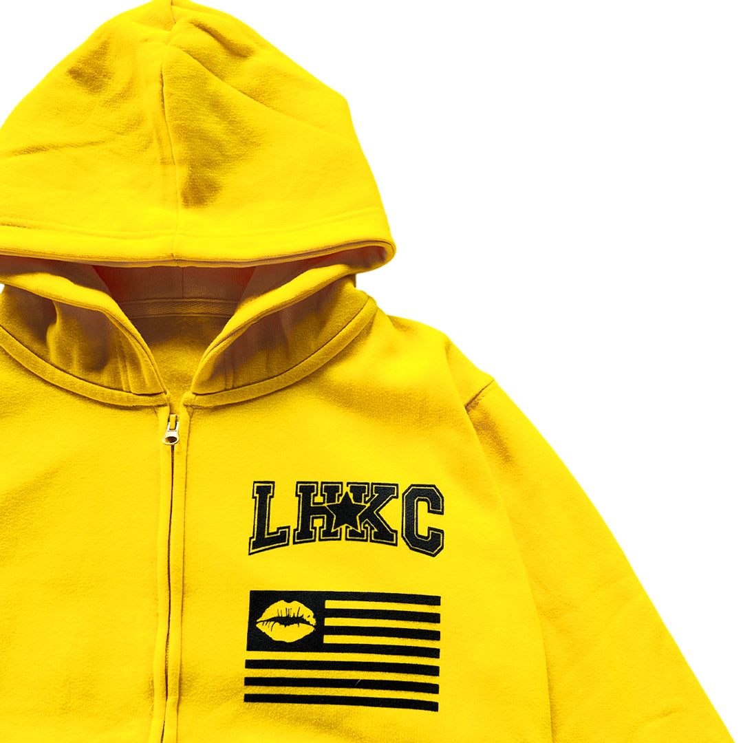 Yellow "Amendment" Zip Up Hoodie