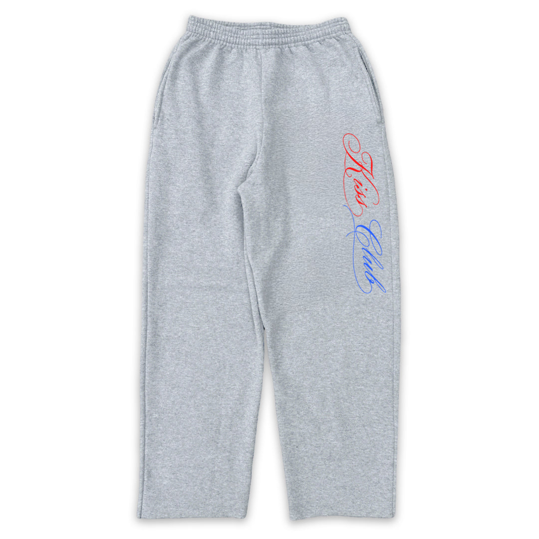 Grey "Kiss Script" Sweatpants