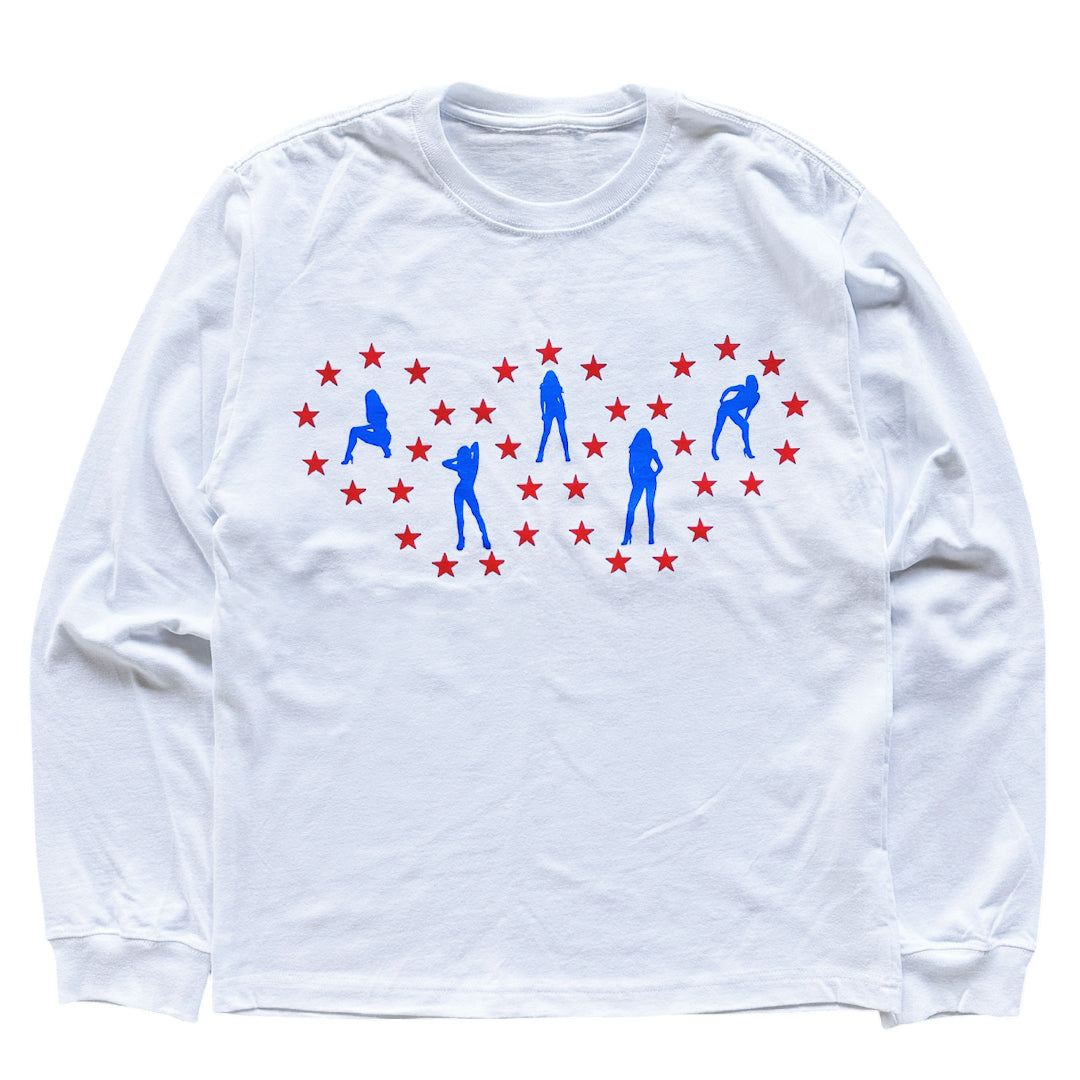 White "Americana" Long Sleeve Shirt