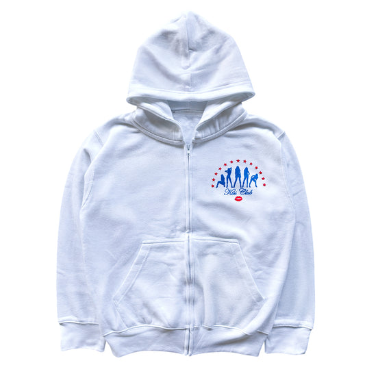 White "Americana" Zip Up Hoodie