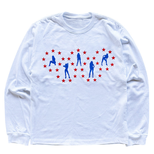 White "Americana" Long Sleeve Shirt